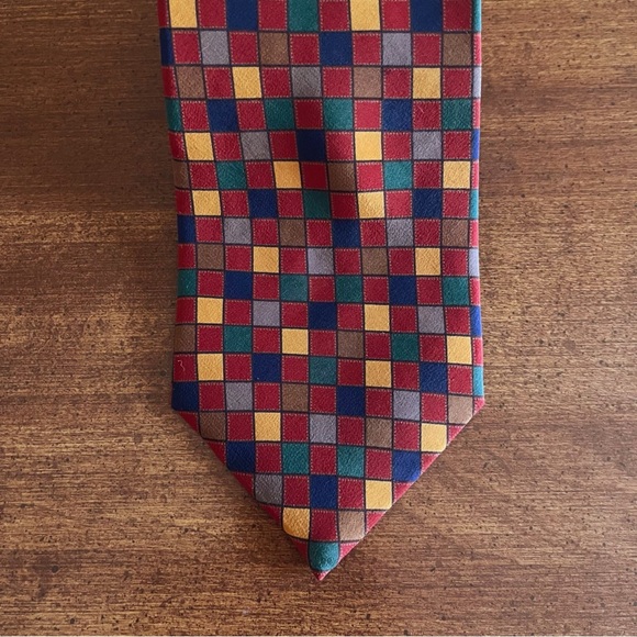 Vintage Paul Fredrick Checkered Tie Wide - Picture 3 of 5